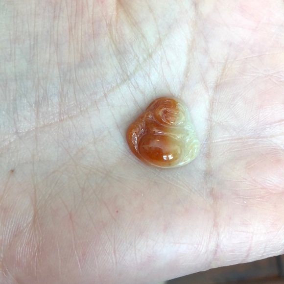 Small Happy Laughing Buddha Red Jade Pendant - Picture 1 of 6